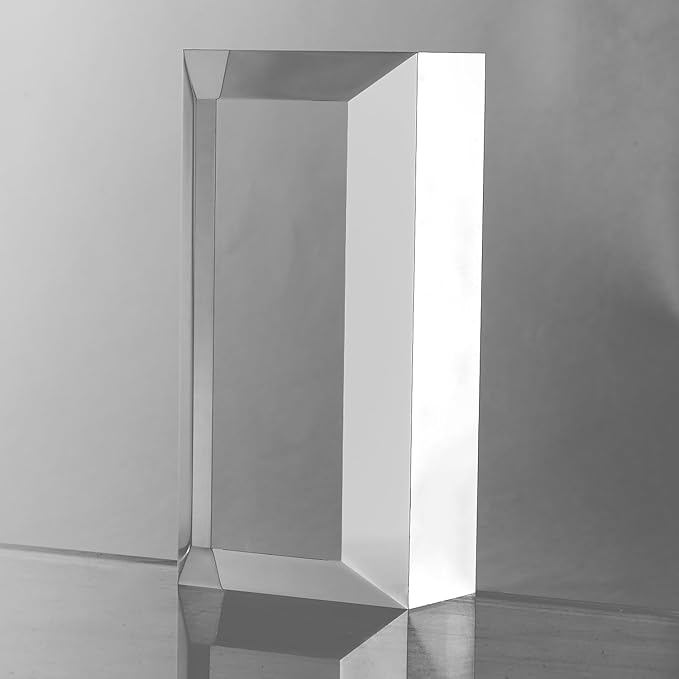 CiaoHER 2in Thickness Beveled Solid Acrylic Display Block Clear Polished Pedestal Stand Riser Solid Base (3x6)