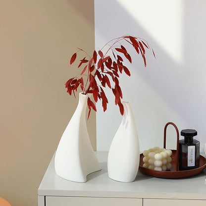 Nordic Style Ceramic Vase, Minimalist Design (Pack of 2)