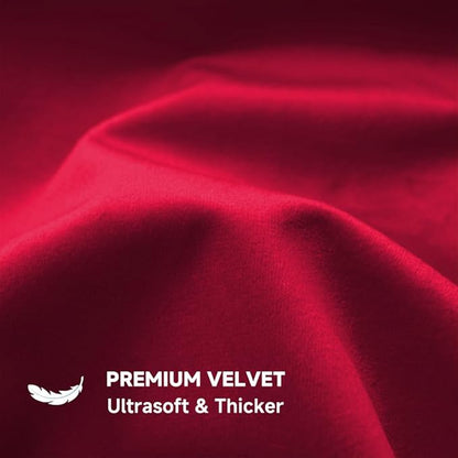 QUORGVES Red Velvet Pillow Covers 20x20 Inch Set of 2, Soft Solid Decorative Square Throw Pillow Covers, Decor Cushion Covers for Bed Sofa Couch Bedroom Living Room