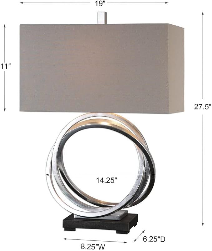 Uttermost Soroca Silver Leaf Metallic Rings Modern Table Lamp