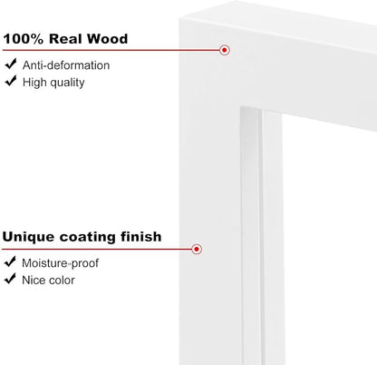 KINLINK 10x12 Picture Frame White, Solid Wood Frames with Acrylic Plexiglass for Pictures 7x9 with Mat or 10x12 without Mat, Tabletop and Wall Display Photo Frame, Set of 4