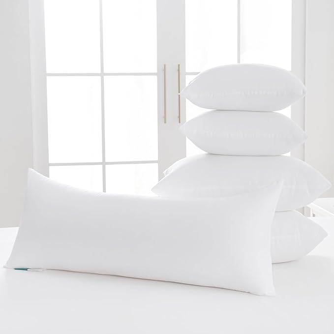 Oubonun 12 x 16 Throw Pillow Inserts - Soft, Plush & Decorative Down Alternative Pillows for Couch Sofa Bed, Machine Washable - White, Pack of 2