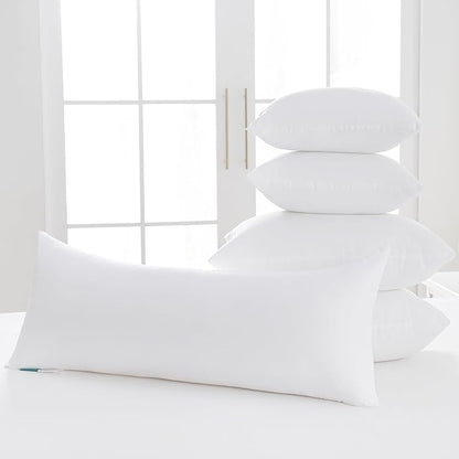 Oubonun 12 x 16 Throw Pillow Inserts - Soft, Plush & Decorative Down Alternative Pillows for Couch Sofa Bed, Machine Washable - White, Pack of 2