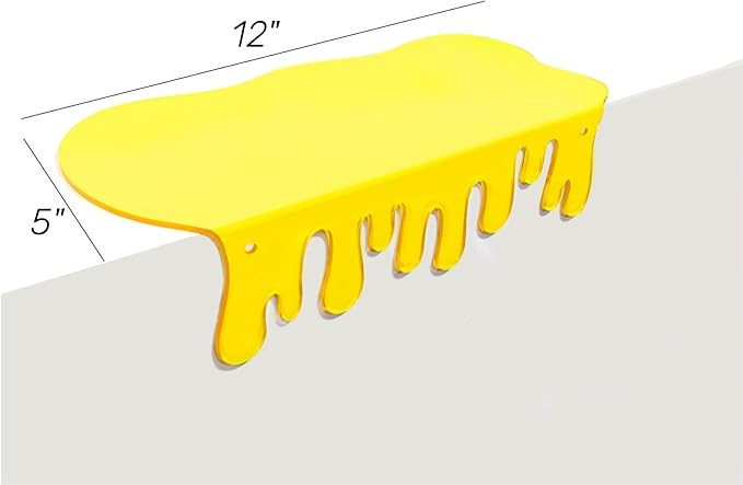 SetGame 2-Pack Acrylic Small Wall Shelves - 12 Inch Floating Shelf for Walls, Home Wall Display Ledges for Storage, Room Décor, Small Album & Items Organizer Display