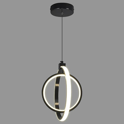 Modern LED Pendant Lights Plated Black Farmhouse Ring Pendant Light Fixtures 4000K Dimmable Round Pendant Lighting for Dining Room Kitchen Island Bedroom Living Room Foyer（1-Pack）