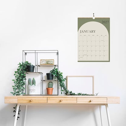 Wall Calendar 2026-18 Months Calendar 2026-2027 from January 2026 - June 2027, 2026 Wall Hanging Calendar Planner with Thick Paper, 12" x 14.5", Cyan