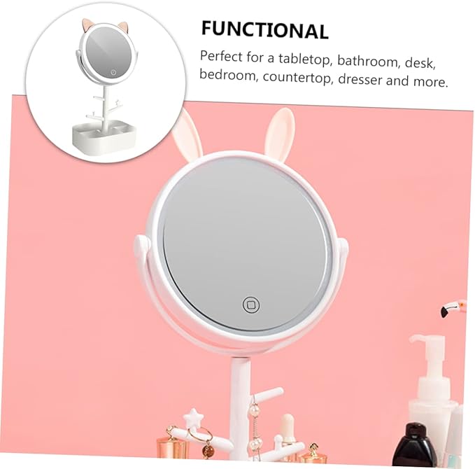 Smart Dimming Led Vanity Mirror High-Definition Lighted Makeup Tabletop