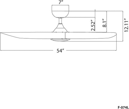 WAC Lighting Swirl 3-Blade Aluminum Smart Ceiling Fan in Matte Black