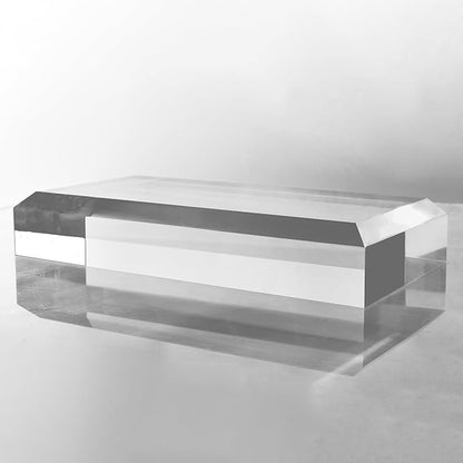 CiaoHER 2in Thickness Beveled Solid Acrylic Display Block Clear Polished Pedestal Stand Riser Solid Base (6x12)