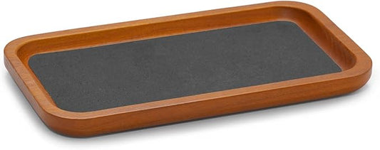 Solid Wood Jewelry Display Flat Tray for Rings Earrings Necklace Bracelet, Jewelry Photograph Display(Grey,M)
