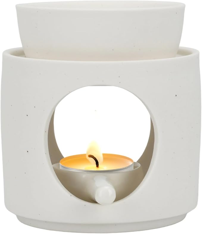 White Burner, Ceramic Tealight Warmer, Scented Oil Diffuser, White Ceramic Tea Light Candle Holder