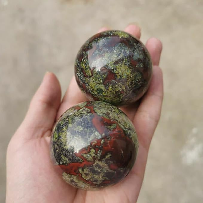 1pc Natural Dragon Blood Stone Ball Quartz Crystal Sphere 45mm+ Decor Healing