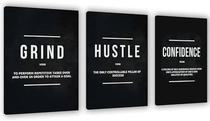 Yetaryy Motivational Poster Inspirational Wall Art 3 Pieces Canvas Painting Lion Artwork for Living Room Office Modern Home Decor Prints Pictures Wall Decor Framed Ready to Hang [60''Wx 28''H]