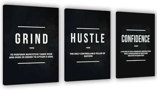 Yetaryy Motivational Poster Inspirational Wall Art 3 Pieces Canvas Painting Lion Artwork for Living Room Office Modern Home Decor Prints Pictures Wall Decor Framed Ready to Hang [60''Wx 28''H]