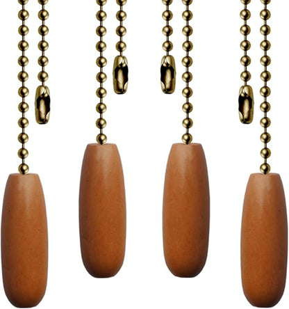 4 Pack Ceiling Fan Pull Chains 12-inch Beaded Ball Chains Wooden Decorative Pendant Extension Chains for Ceiling Light Lamp Fan Chain(Bronze)