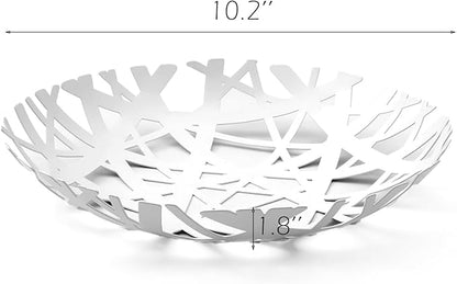 IBWell Fruit Bowl, Integrated High end Modern Home Creative Fruit Basket for Counters, Kitchen, Countertop, Home Decor(White)