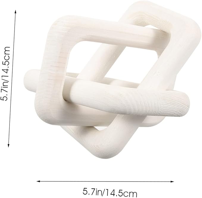 VOSAREA Rustic Wood Chain Link Decor Unique for Wall Hanging Bookshelf and Living Safe Pine Material for Boho and Farmhouse Styles