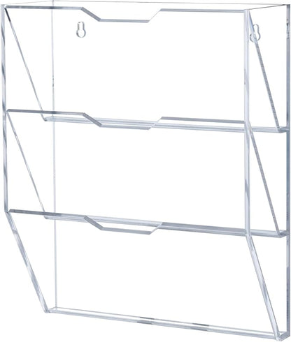 MyGift 3 Tier Mail Sorter, Premium Clear Acrylic Wall Mounted Letter Holder, Home Entryway or Office Document Organizer Rack