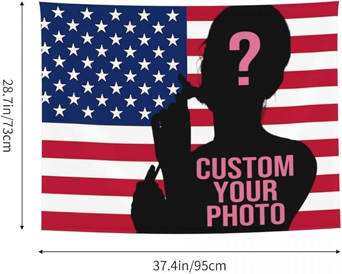 Custom Flag Tapestry Personalized Picture Image Text Custom Tapestry Wedding Backdrop 37''W X 29''L Tapestry For Dormitory