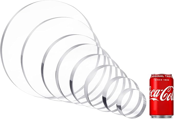 CiaoHER 1in Thickness 12in Diameter Acrylic Disc Display Block Clear Polished Round Pedestal Stand Riser 12" x 12" x 1", 1 Pack