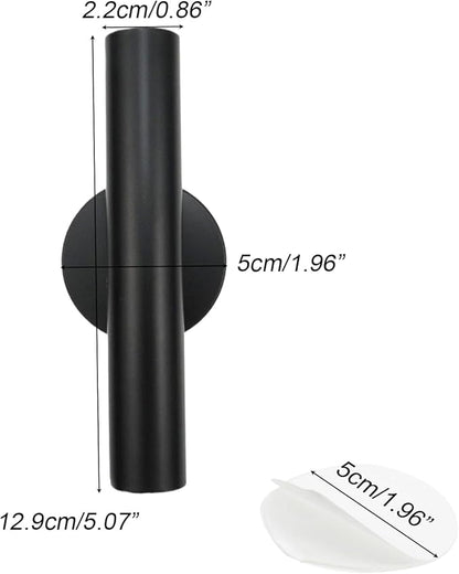 2 Pack Wall Mounted Flower Tube Metal Flower Vase with Sticker for Flower Display Decoration(Black)