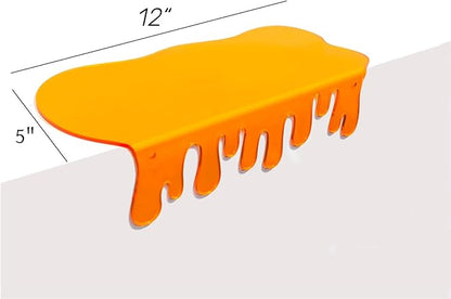 SetGame 2-Pack Acrylic Small Wall Shelves - 12 Inch Floating Shelf for Walls, Home Wall Display Ledges for Storage, Room Décor, Small Album & Items Organizer Display