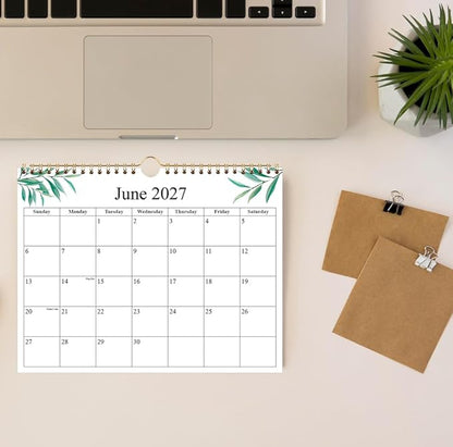 Small Wall Calendar 2026 - Mini Calendar 2026-2027 from January 2026 - June 2027, 18 Months Little Calendar with Premium Paper, 6" x 8", Leaf