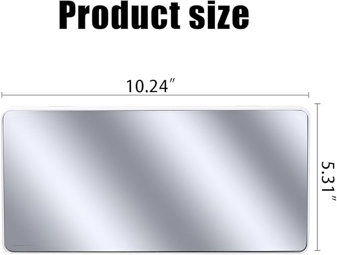 Car Sun Visor Vanity Mirror, Vehicle Sun-Shading Cosmetic Makeup Mirror with Straps, Large Automotive Interior Rear View Travel Accessories, Universal for SUV, Sedan, Truck(White)