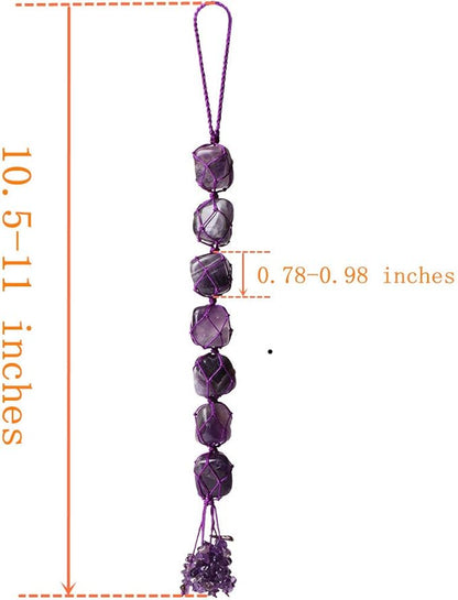 Healing Crystals Home Interior Decoration Car Hanging Ornaments Good Luck Home Window Decoration for Reiki Healing Good Luck Feng Shui (Amethyst)