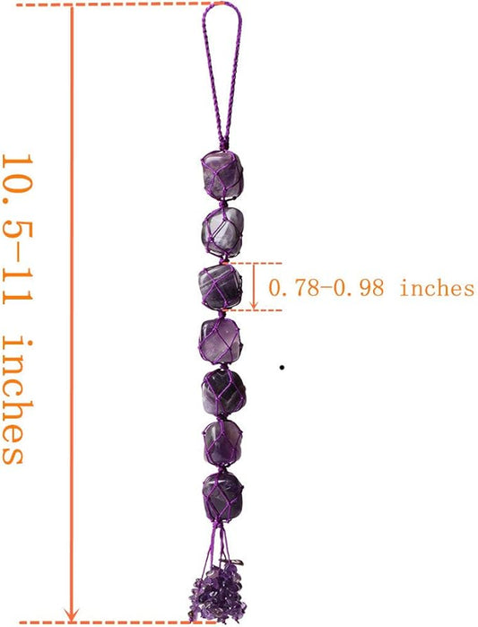 Healing Crystals Home Interior Decoration Car Hanging Ornaments Good Luck Home Window Decoration for Reiki Healing Good Luck Feng Shui (Amethyst)