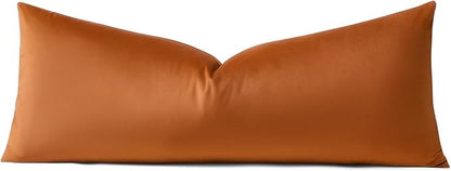 Artscope Luxury Velvet Lumbar Pillow Cover Super Soft Decorative Rectangle Throw Pillow Covers Case Cushion Covers for Sofa Couch Bedroom Car Decor 14x36 Inch Orange