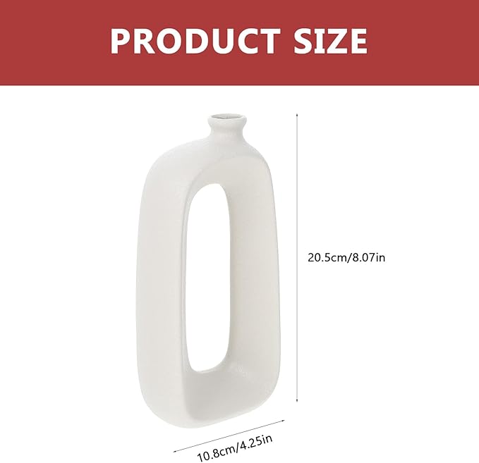 Toyvian 2pcs Ceramic Art Vases Special-Shaped Matte White Decorative Vases for Home Decor Table Centerpieces Flower Arrangements Lightweight Desktop Display