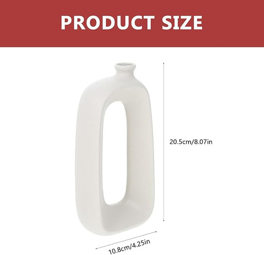 Toyvian 2pcs Ceramic Art Vases Special-Shaped Matte White Decorative Vases for Home Decor Table Centerpieces Flower Arrangements Lightweight Desktop Display