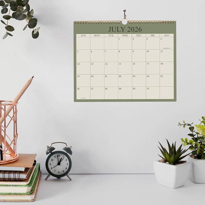 Calendar 2026-12 Months Wall Calendar from January 2026 to December 2026, 2026 Wall Hanging Calendar Planner with Thick Paper, 8.5" x 11", Beige