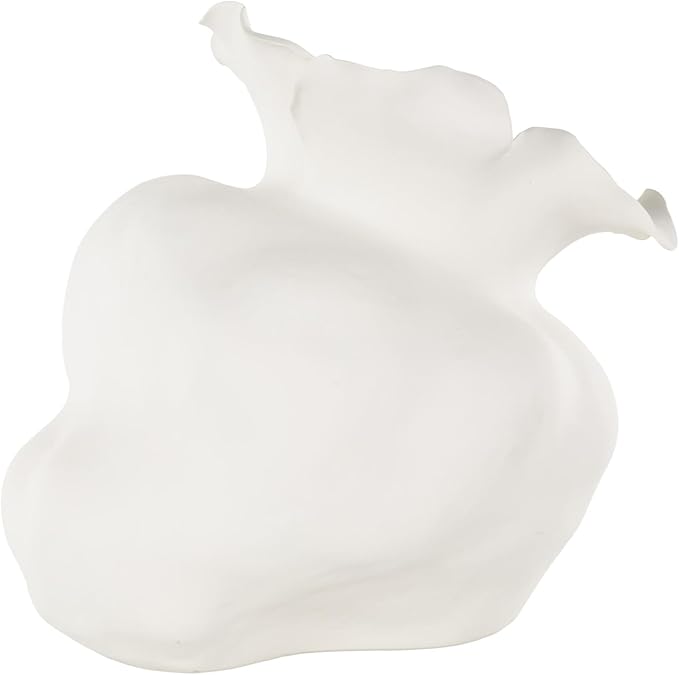 Deco 79 Ceramic Abstract Decorative Vase Floral Inspired Centerpiece Vase, Flower Vase for Home Decoration 11" x 11" x 13", White