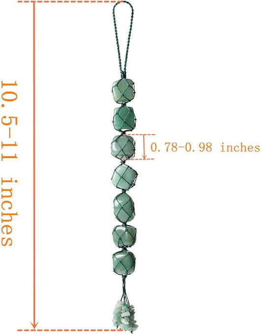 Healing Crystals Home Interior Decoration Car Hanging Ornaments Good Luck Home Decorn for Reiki Healing Good Luck Feng Shui Decorations (Green Aventurine)