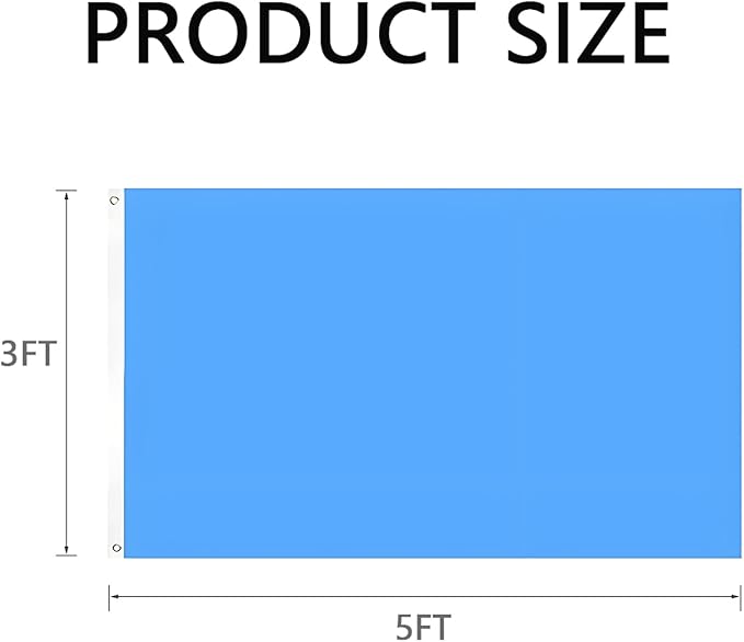 Solid Blue Flag 3x5 Ft Blank Blue Flags Vivid Color Double Stitched Plain Flag with Brass Grommets