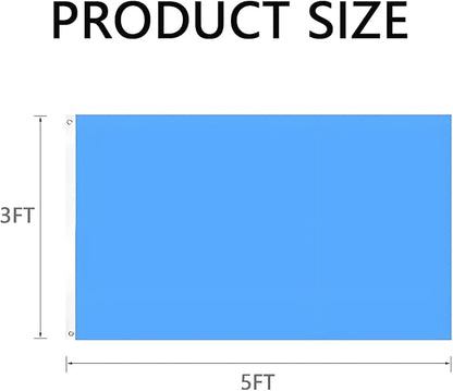 Solid Blue Flag 3x5 Ft Blank Blue Flags Vivid Color Double Stitched Plain Flag with Brass Grommets