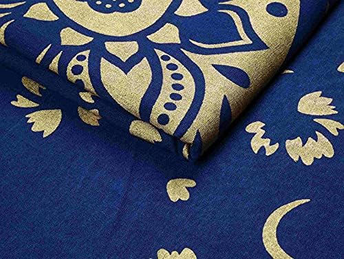 raajsee Blue Gold Mandala Tapestry For Bedroom- Aesthetic Tapestries - Indie Wall Tapestrys Hippie Room Decor - Boho Tapestrys –Trippy Tapestry Wall Hanging 52x60 Inches