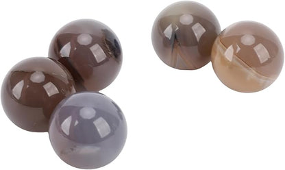 Gray Agate Balls, Polished Mineral Stone Spheres for Home Decor, 5PCS Natural Agate Stone Balls for Aquarium Vase Filler Unique Gift