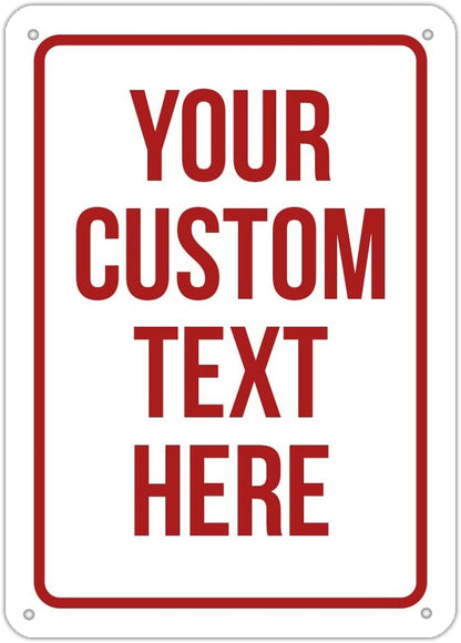 Custom Sign, Personalized Signs for Office, Business, Workplace, Warehouse, Airbnb, Warning Label, Delivery Red Border Signs, 10 x14 Inches, Rust Free PVC, Waterproof, Hazard Information, Made in USA (Multi-color, 10 x 14")