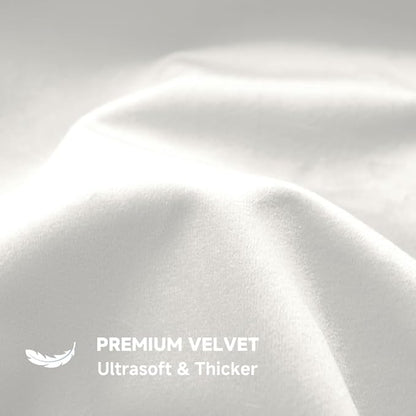 QUORGVES White Velvet Pillow Covers 22x22 Inch Set of 2, Soft Solid Decorative Square Throw Pillow Covers, Decor Cushion Covers for Bed Sofa Couch Bedroom Living Room
