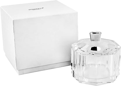 Crystal Candy Dish with Lid Hand-Cut Home Decorative Jewelry Box/Jar W 5" x H 5" with Multi-faceted, Comes With Gift Box
