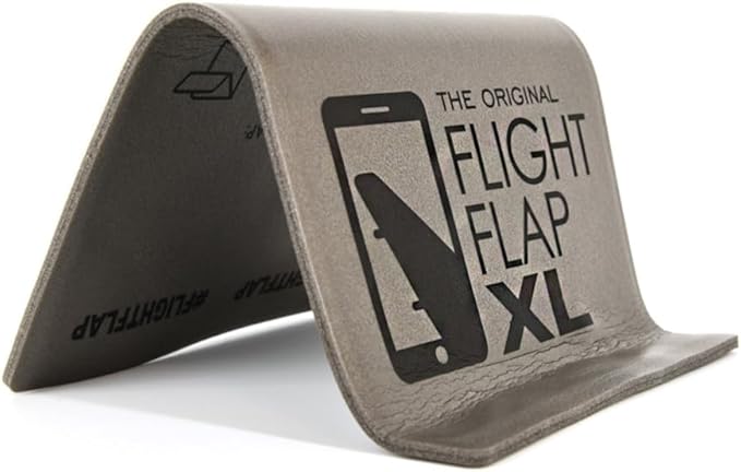Airplane Tablet Holder, Flexible Cell Phone and Tablet Holder Extra Large 12x7”, Folding Cellphone Stand for Desk, Kindle, Bed, Airplane Gadgets Long Travel Essentials (Gray)