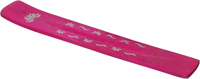 Hosley Set of 6 Wooden Incense Burners, 10 Inches Long in Striking Red - Ideal for Home Decor, Room Decor, Kitchen Decor, for Wedding, Aromatherapy, Zen, Spa, Reiki, Meditation