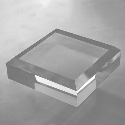 CiaoHER 2in Thickness Beveled Solid Acrylic Display Block Clear Polished Pedestal Stand Riser Solid Base (7x7)