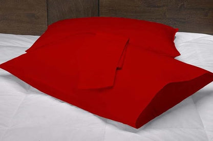 Upgrade Your Bedding Experience with The Made of 100% Cotton Pillow Cases 2 Pack King Pillowcases 20" x 40" Size fits King Pillows. Envelope Closure Red