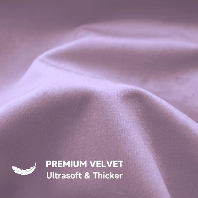 QUORGVES Light Purple Velvet Pillow Covers 16x16 Inch Set of 2, Soft Solid Decorative Square Throw Pillow Covers, Decor Cushion Covers for Bed Sofa Couch Bedroom Living Room - Mauve
