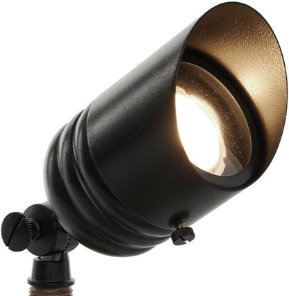 VOLT 12V Brass Fat Boy LED Outdoor Spotlight 4-Pack Expansion Kit (Black) for Low Voltage Landscape Lighting of Yard, Lawn, Garden, Patio, Trees & House