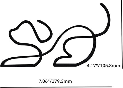 Minimalist Art Sculpture, Personalized Metal Abstract Metal Line Minimalist Art Crafts Creative Line Drawing Ornaments for Wall, Living Room, Home Office Desk Decoration (Line Dog)